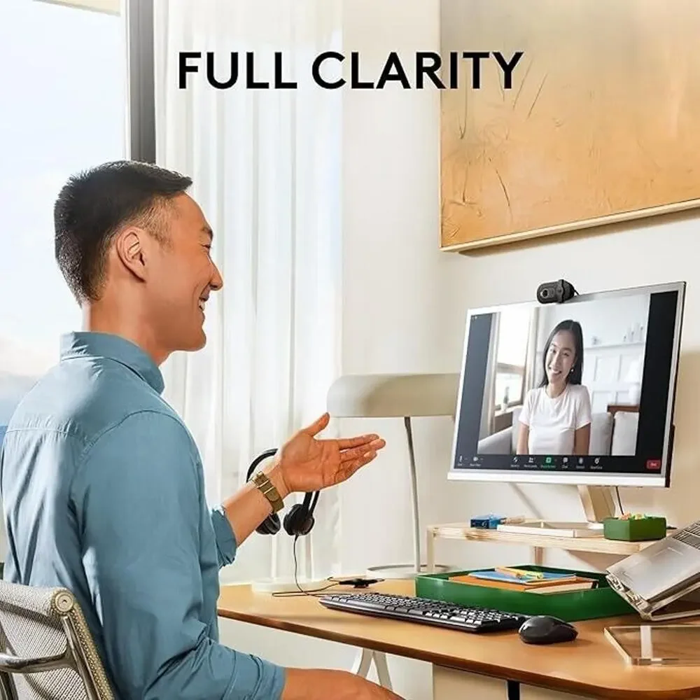 Logitech Brio 101 HD Webcam - 1080p, Light Correction, Privacy Shutter, USB-A